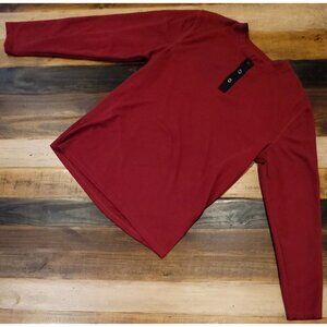 Men's Large Thermal QVC DARESAY Waffle Knit Crew Neck Long Sleeve Henley Maroon